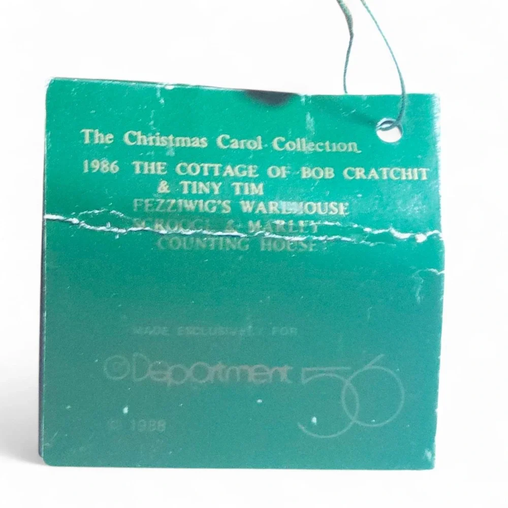 Retired Dept 56 Dickens Village Bob Cratchit Tiny Tim Cottage Lighted House Box